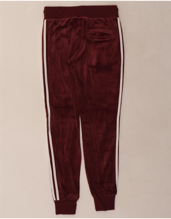 Adidas Ženske baršunaste trenirke Hlače Joggers UK 8 Small Burgundy Cotton
