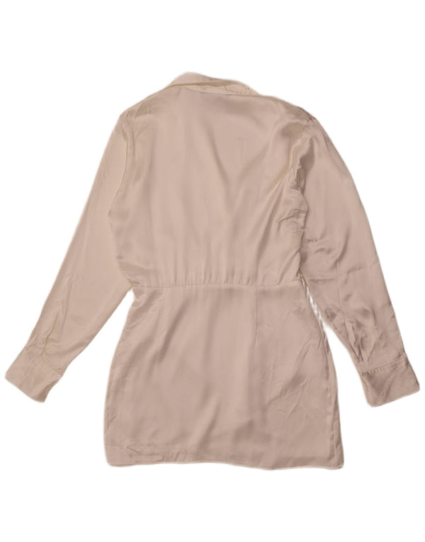 ZARA ženska pulover haljina UK 14 srednje bijele svile