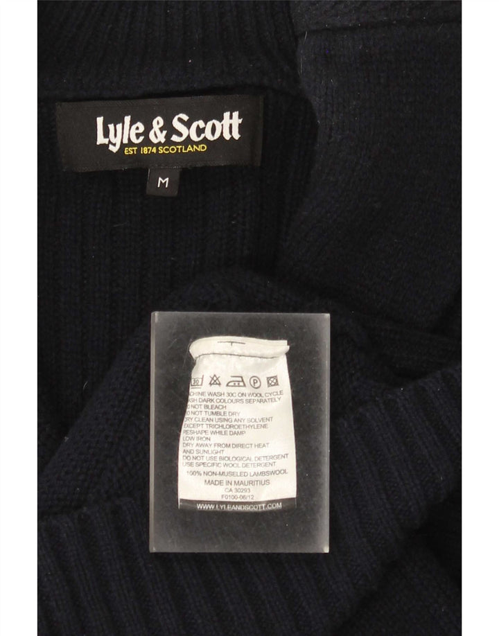 Lyle & Scott muški kardigan džemper srednje tamnoplave janjeće vune