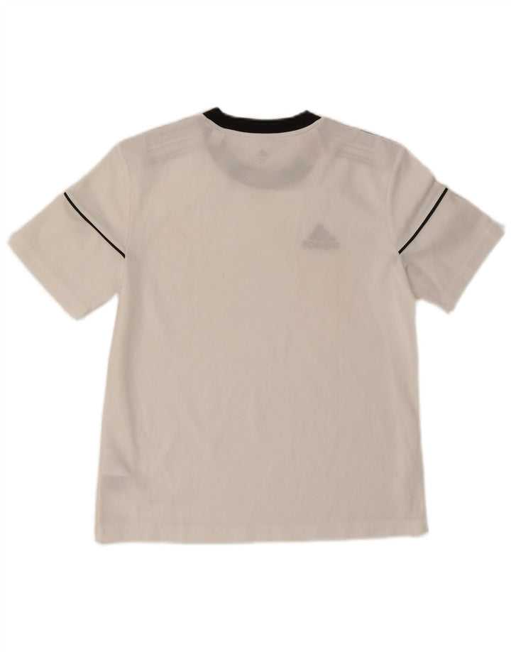 ADIDAS Boys Climalite T-Shirt Top 13-14 Years Large  White Polyester