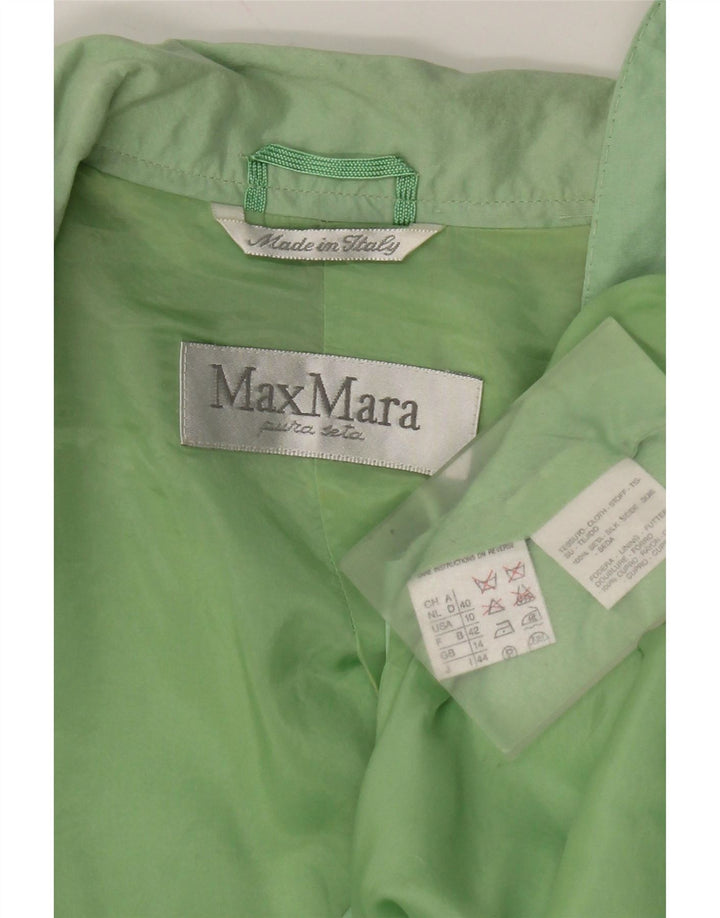 Max Mara ženski sako sa 1 gumbom UK 14 Srednje zelena svila