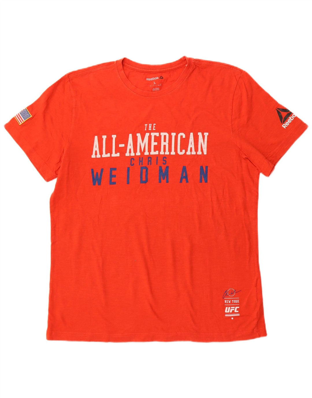 REEBOK Muška velika narančasta pamučna majica s grafičkim motivima