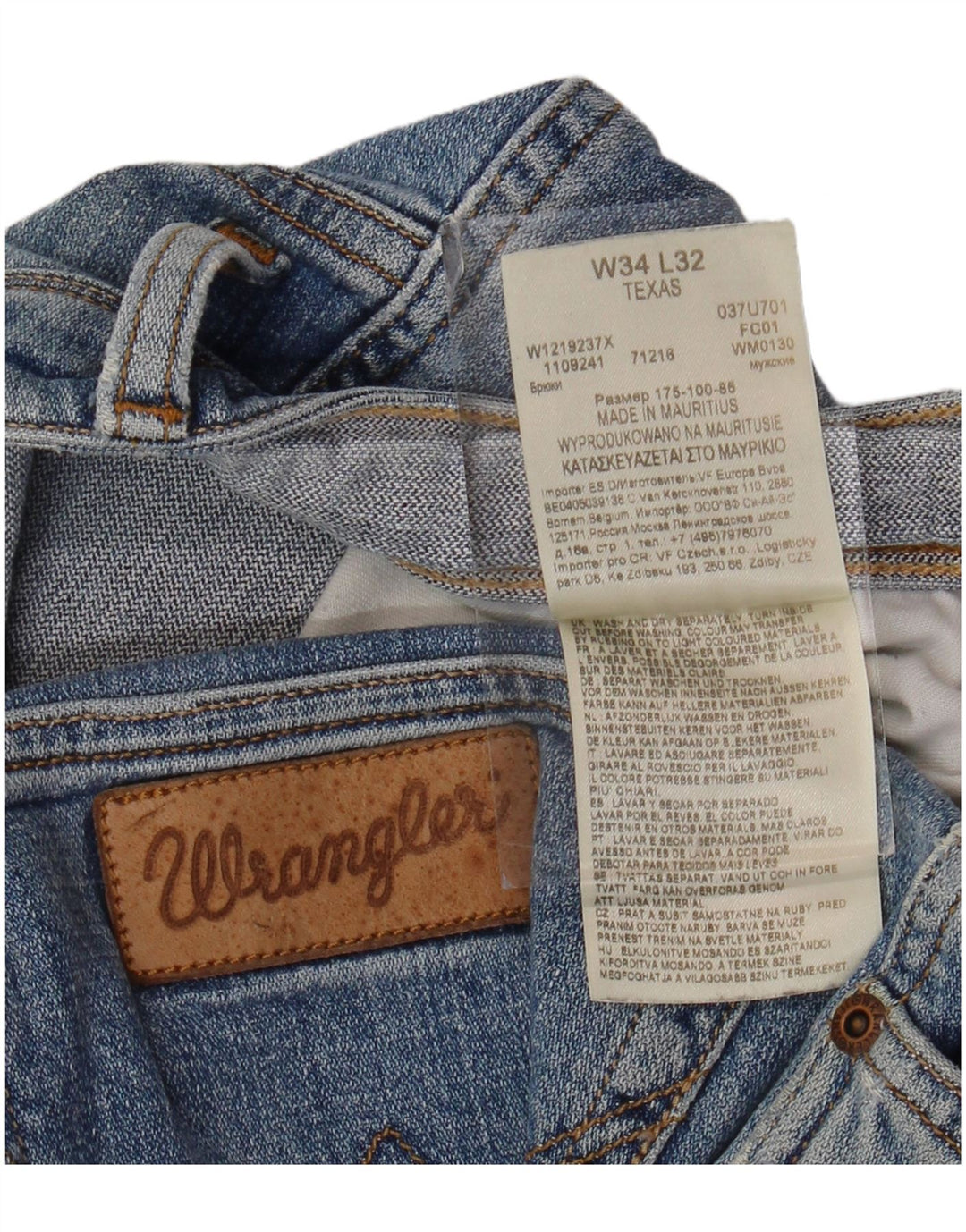 WRANGLER Muške Texas Straight Jeans W34 L32 Plavi pamuk