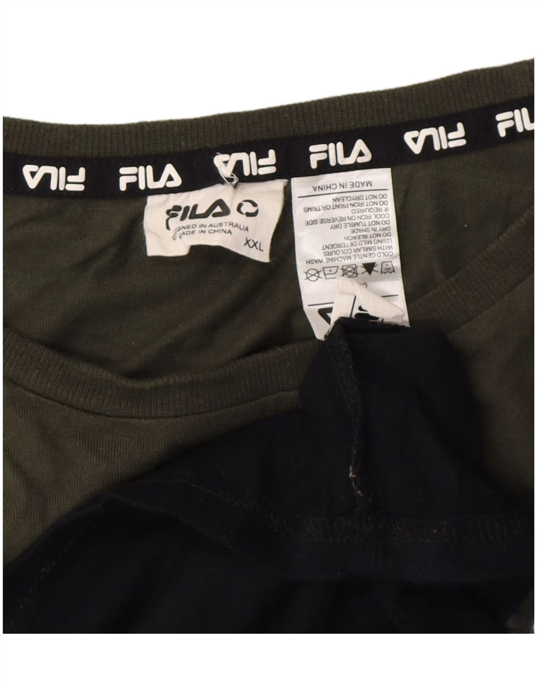 Fila muška majica kratkih rukava 2XL crni pamuk u boji