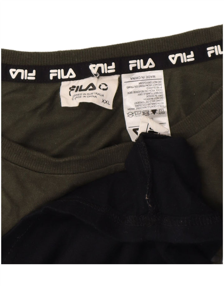 Fila muška majica kratkih rukava 2XL crni pamuk u boji