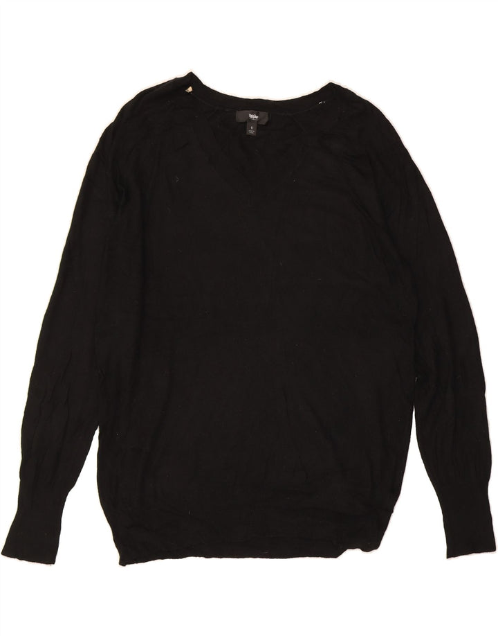 MOSSIMO Womens Oversized V-Neck Jumper Sweater US 0 XS Black Nylon Vintage Mossimo and Second-Hand Mossimo from Messina Hembry 