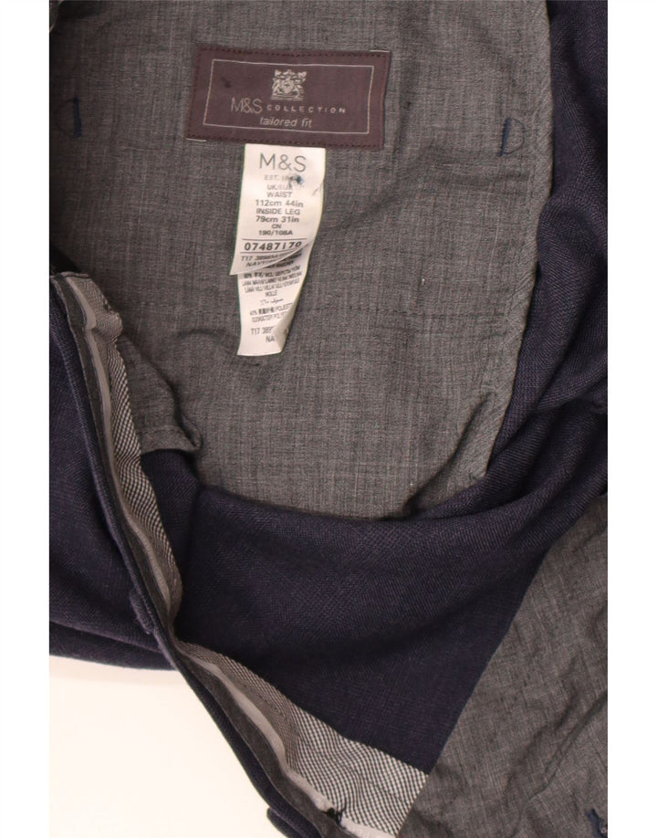 Marks & Spencer muške hlače standardnog kroja W44 L31 tamnoplava vuna
