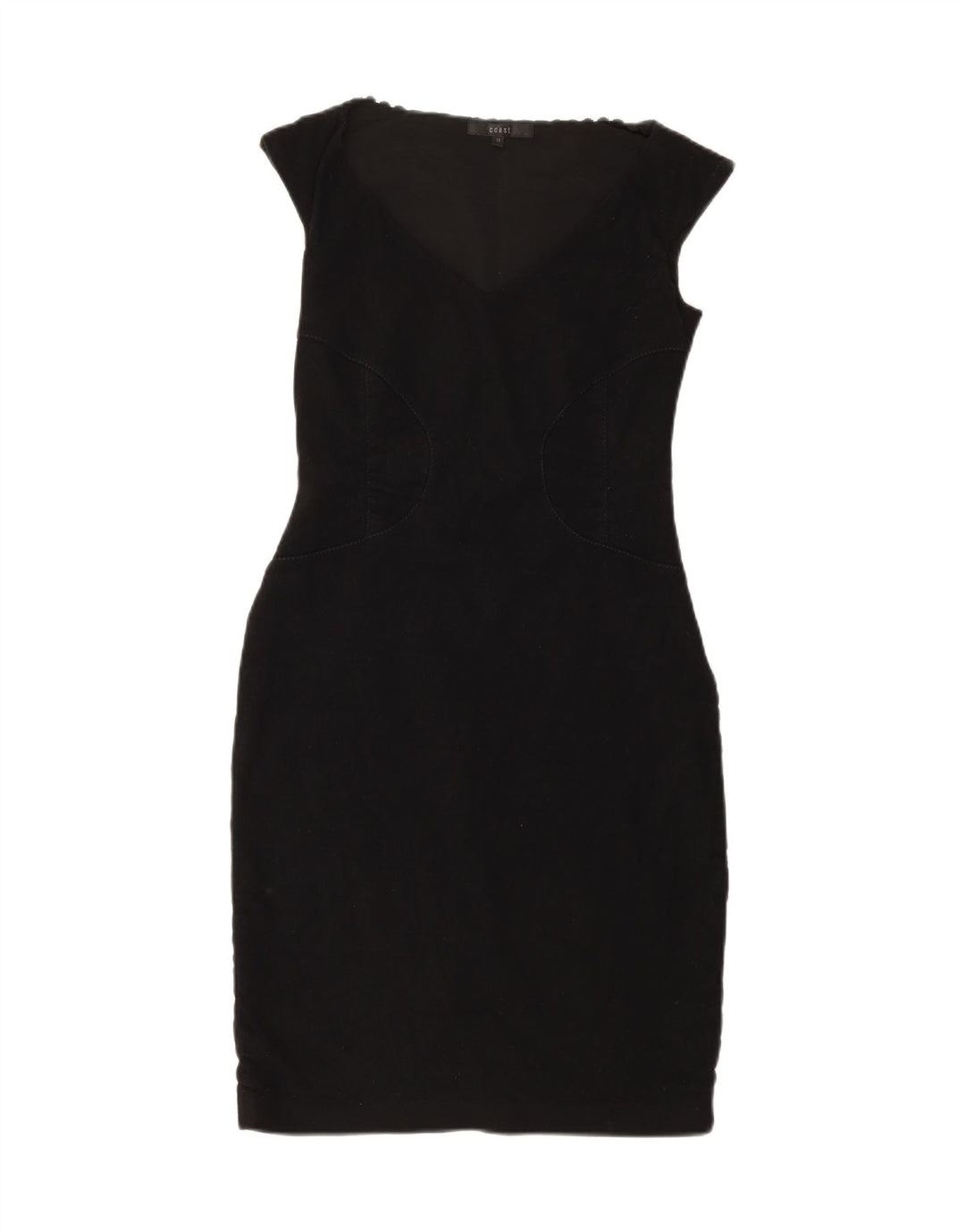 COAST Womens Sleeveless Bodycon Dress UK 12 Medium  Black Wool
