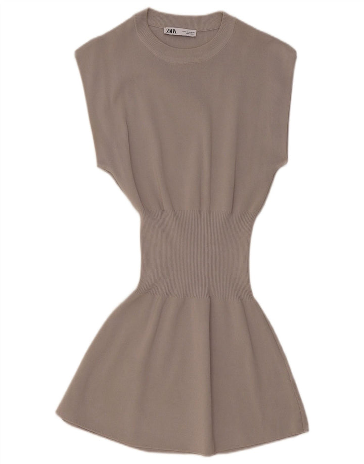 ZARA ženski džemper haljina UK 8 Mala siva