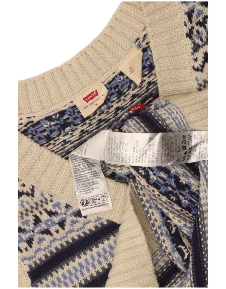 Levi's ženski kratki prsluk bez rukava UK 12 Medium Blue Fair Isle Cotton