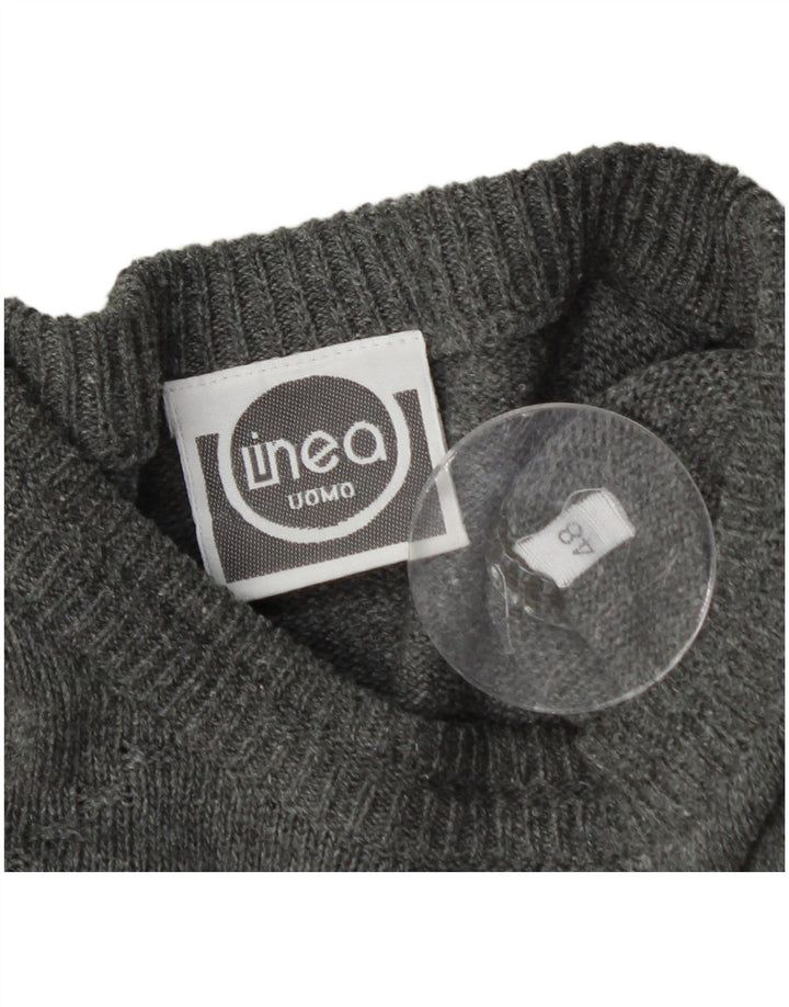 LINEA Muški pulover s okruglim izrezom IT 48 srednje raznobojnih pruga