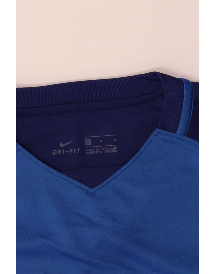 Nike muška majica Dri Fit Graphic s dugim rukavima srednje plave boje, poliester