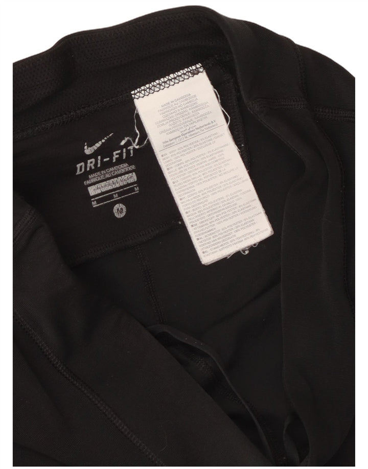 NIKE ženske Dri Fit Capri tajice UK 12 srednje crne poliesterske