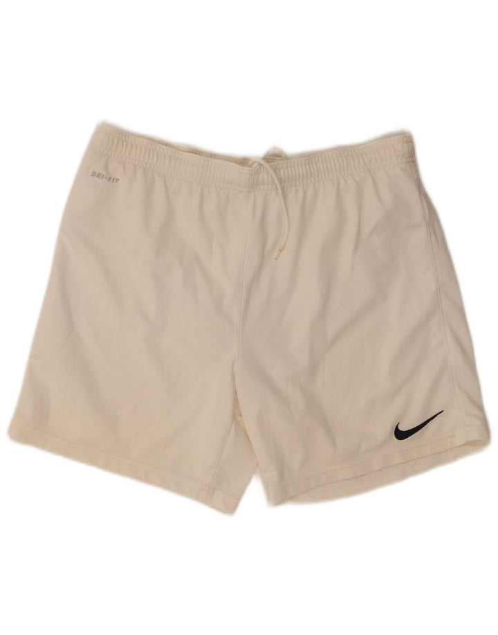 Nike muške Dri Fit sportske kratke hlače srednje bijele boje od poliestera