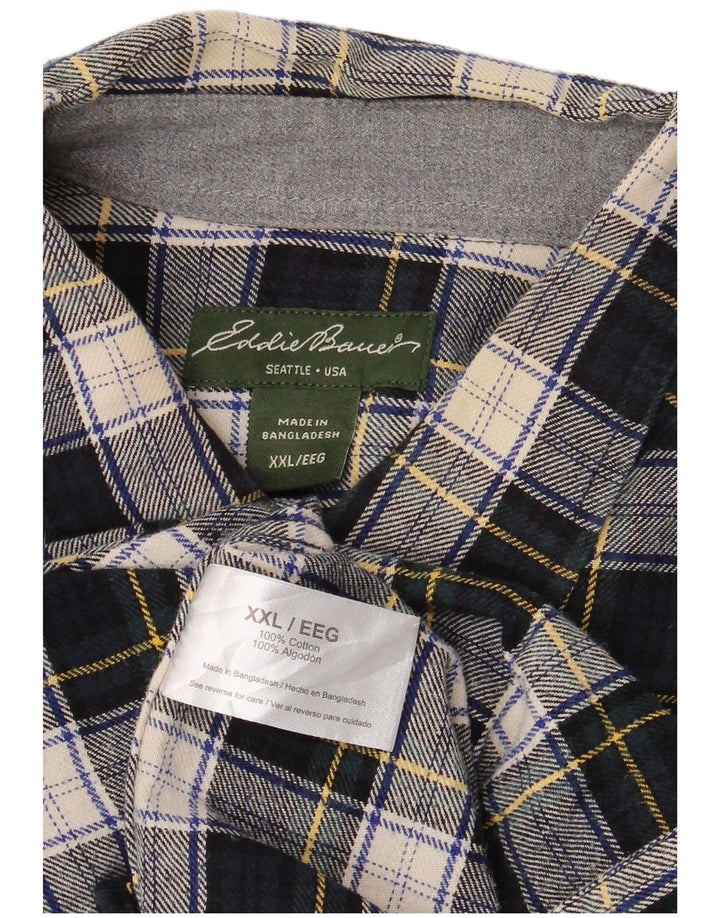 EDDIE BAUER Muška flanelska košulja 2XL tamnoplavi karirani pamuk