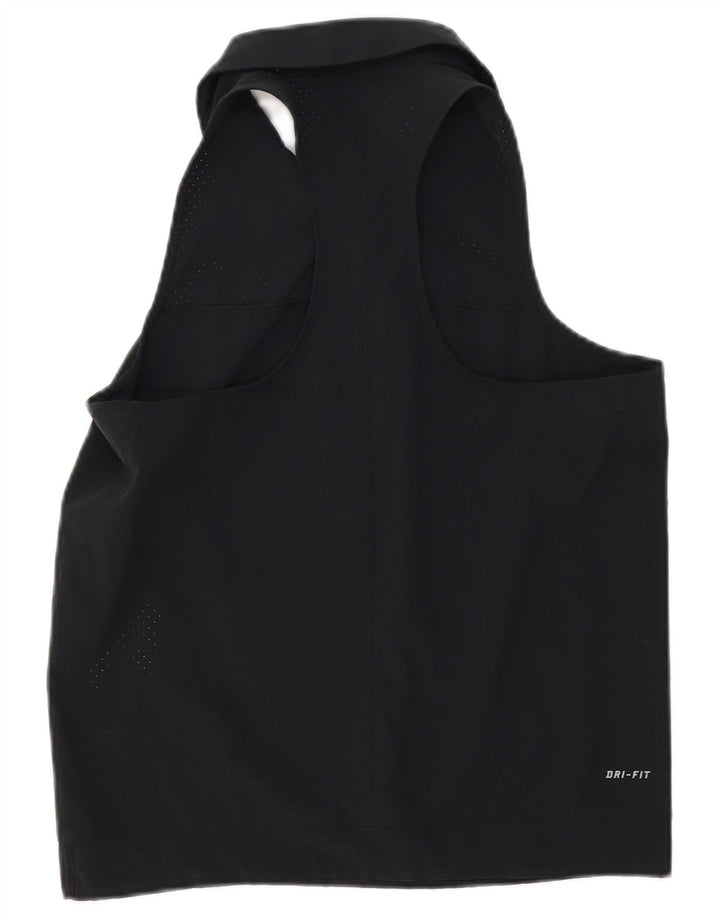 NIKE Ženski Dri Fit Vest Top UK 16 Veliki crni poliester