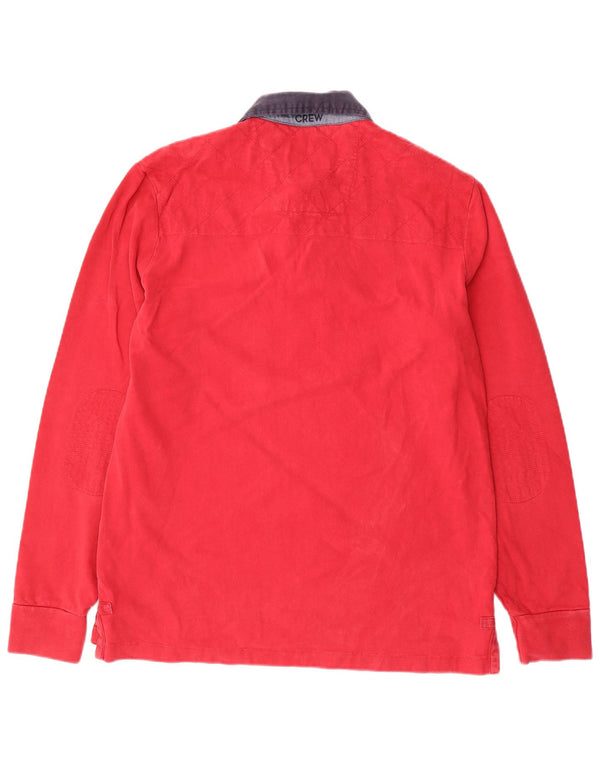 Crew Clothing Mens Graphic Rugby Polo Shirt Medium Red Colourblock