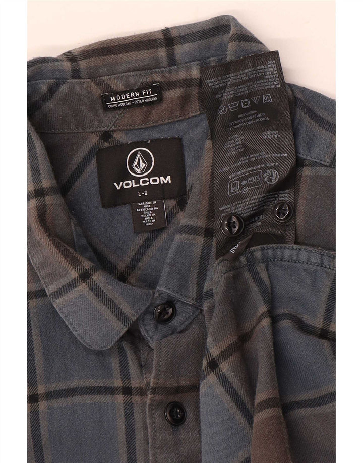 Volcom muška moderna flanelska košulja velikog plavog kariranog pamuka