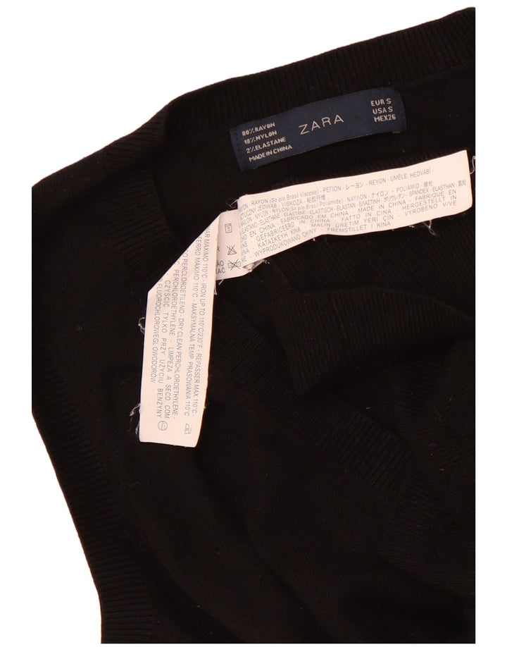 ZARA ženski prsluk bez rukava UK 8 Small Black Rayon