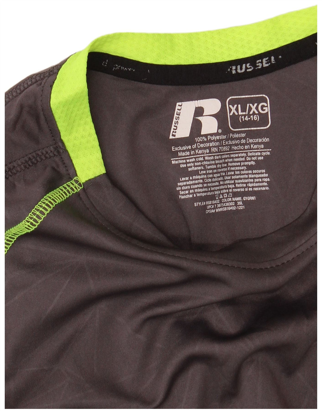 Russell Athletic Boys Dri-Power majica kratkih rukava 14-15 godina XL crni poliester