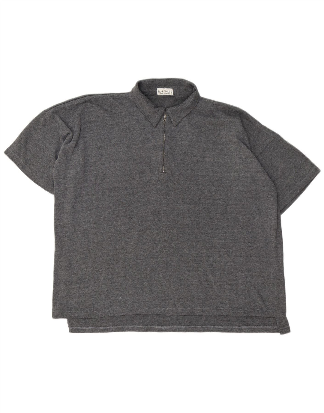 Paul Smith muška polo majica s izrezom na patentni zatvarač 2XL sivi poliester