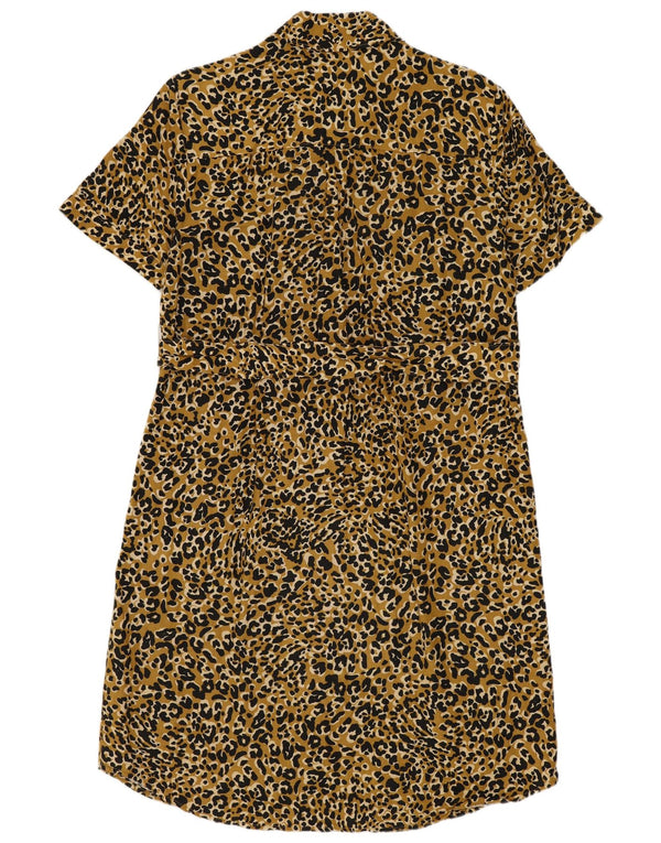 Karen Millen Womens Oversized Shirt Dress UK 10 Small  Brown Linen