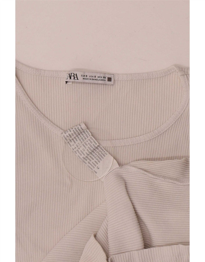 Zara ženska šišmiš bluza šišmiša Top UK 8 Mali bijeli pamuk