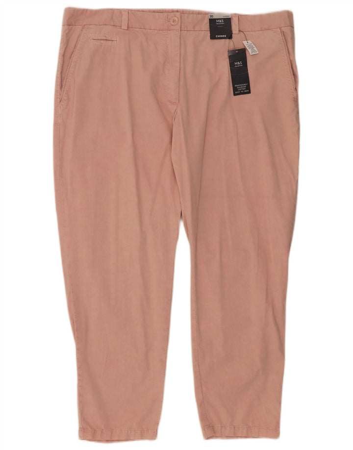 Marks & Spencer ženske uske chino hlače UK 20 2XL W40 L26 Pink Comics