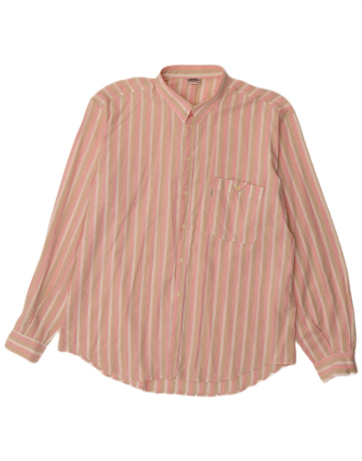 CARRERA Mens Shirt XL Pink Striped Cotton