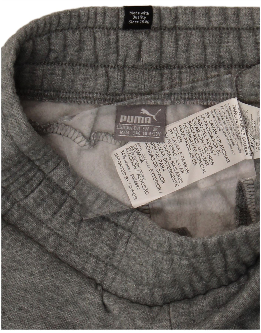 PUMA Trenirka za dječake, hlače za trčanje, 9-10 godina, sivi pamuk