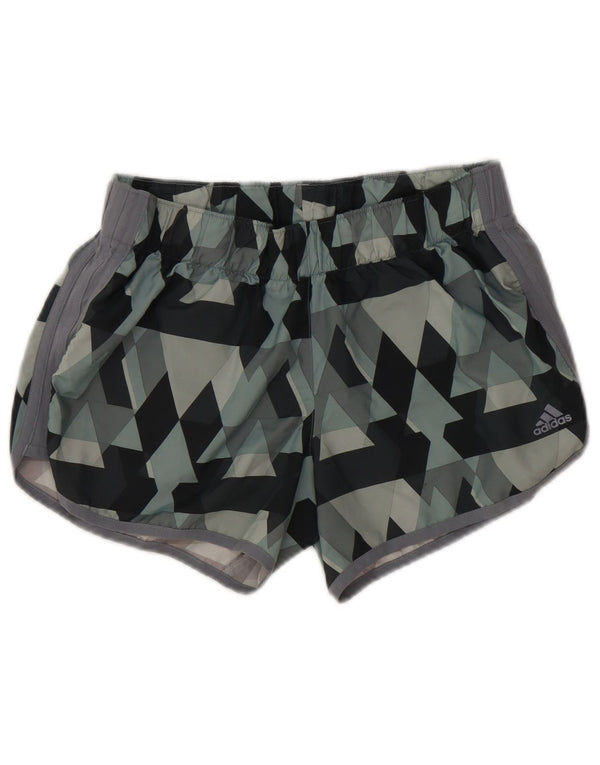 Adidas Womens Sport Shorts UK 14 Medium  Grey Geometric