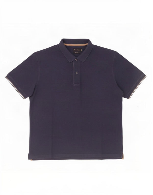 Massimo Dutti muška uska polo majica 2XL tamnoplavi pamuk