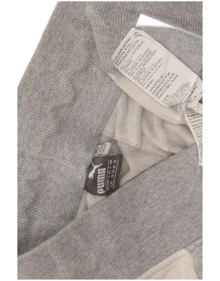 PUMA Ženska trenirka Hlače Joggers UK 14 Large Grey Colourblock Cotton