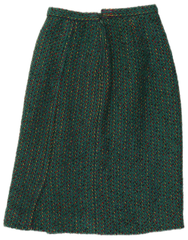 Vintage Womens Straight Skirt W26 Small Green Flecked
