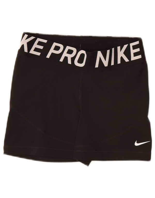 NIKE Ženske Dri Fit Graphic Sport Shorts UK 8 Mali crni poliester
