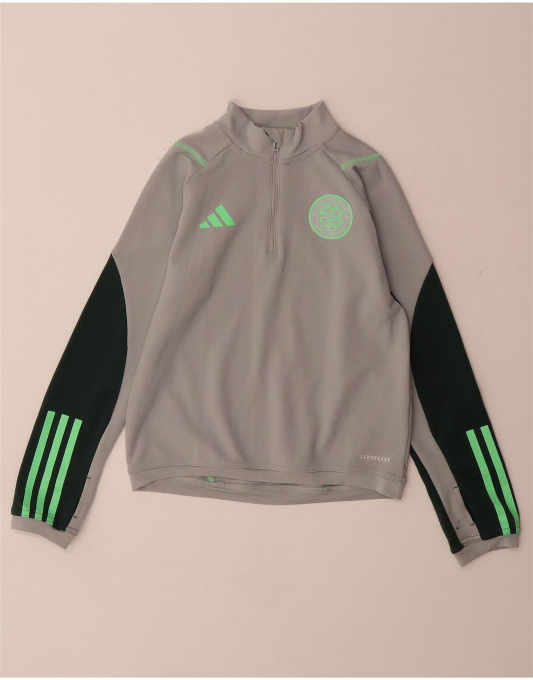 ADIDAS Boys Aeroready Pullover Trenirka Top 9-10 Years Grey Colourblock