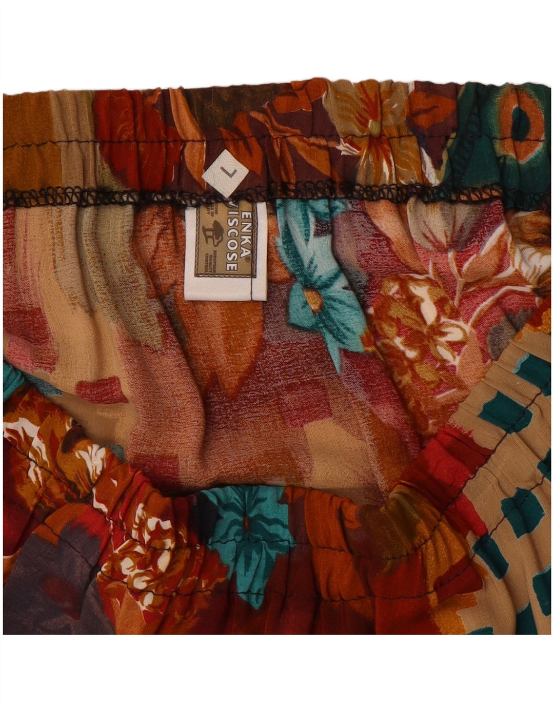Vintage ženska lepršava suknja velika W34 višebojna patchwork viskoza