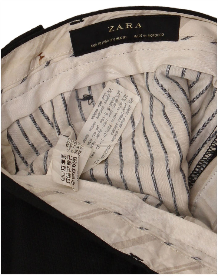 Zara muške uske chino hlače EU 40 srednje W31 L30 crni poliester