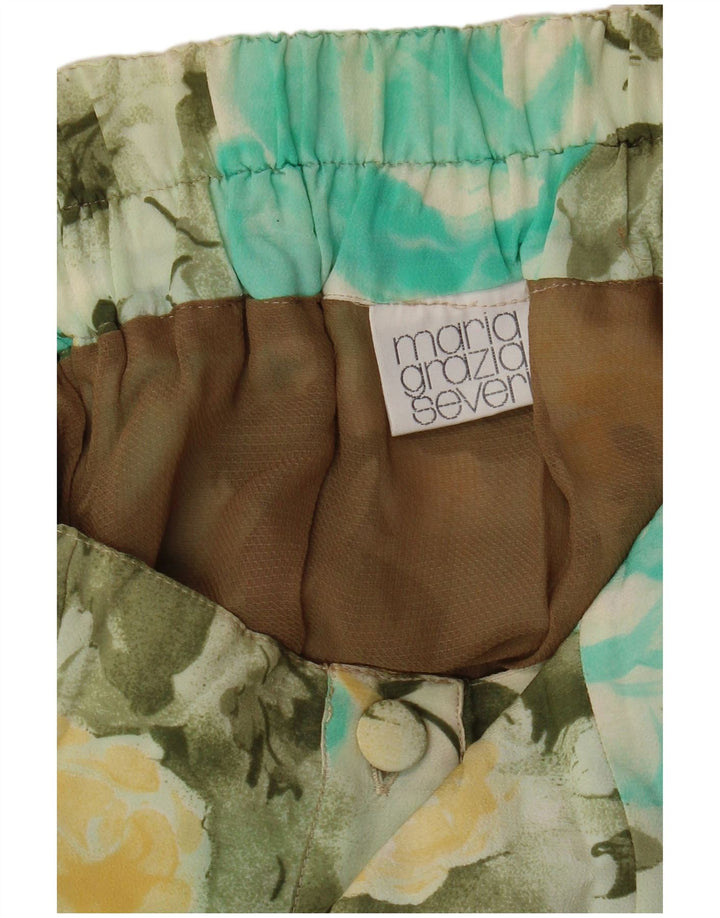 MARIA GRAZIA SEVERI Ženska lepršava suknja IT 42 Srednje W30 Zelena cvjetna