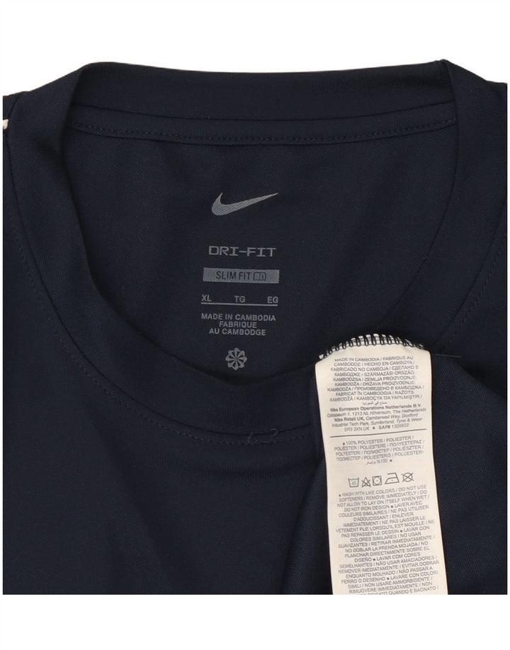 Nike muška majica Dri Fit Slim Fit XL tamnoplavi poliester