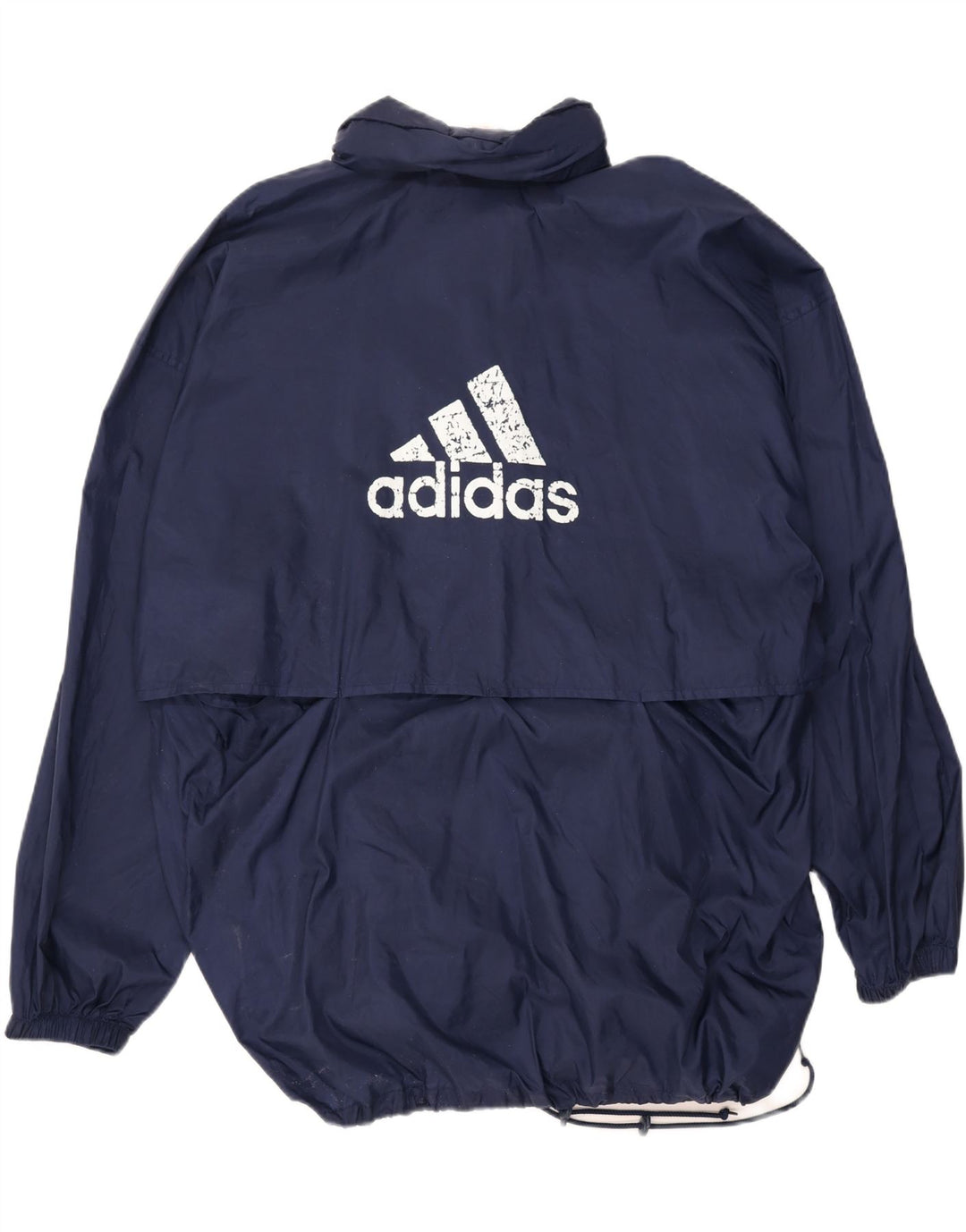 ADIDAS Mens Graphic Rain Jacket UK 48/50 XL Navy Blue Polyamide