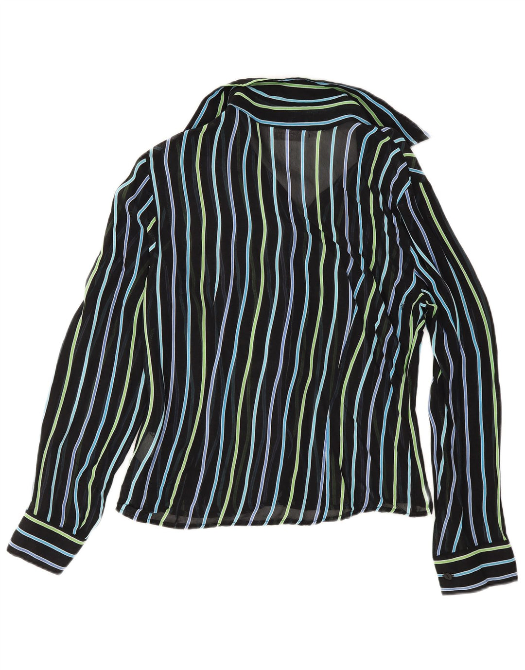 Vintage ženska prozirna košulja bluza IT 42 srednje crne pruge