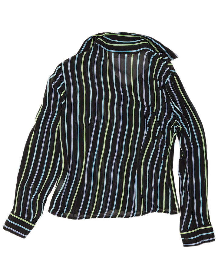 Vintage ženska prozirna košulja bluza IT 42 srednje crne pruge