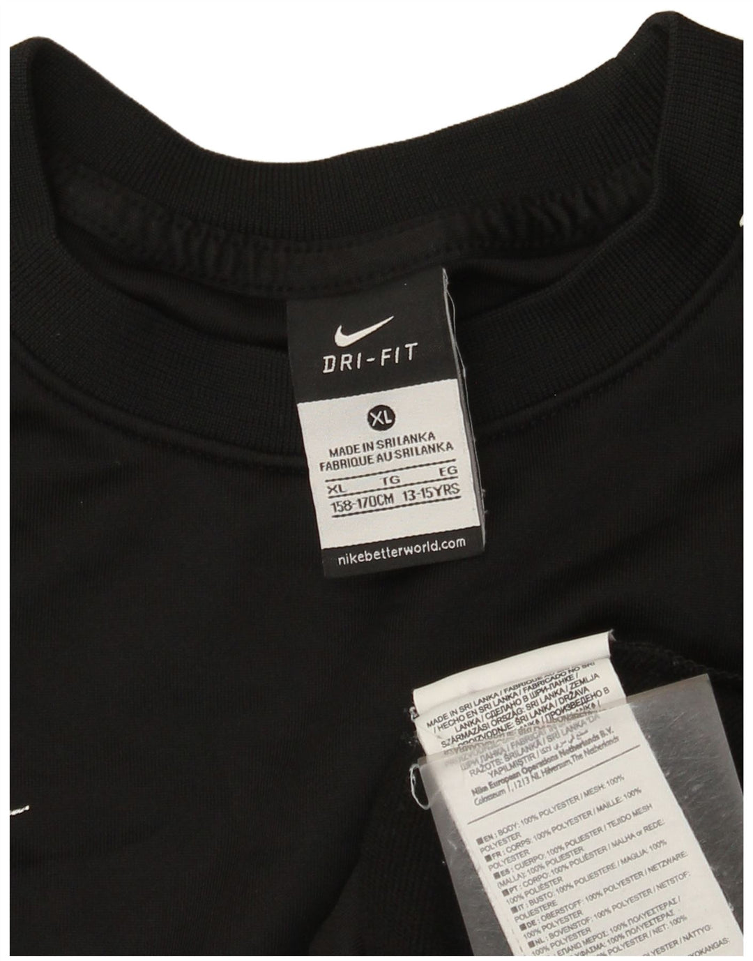 Nike Boys Dri Fit Graphic Top dugih rukava 13-14 godina XL crni poliester