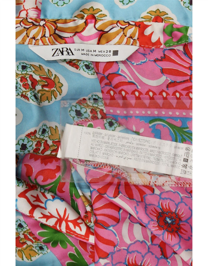Zara ženski gornji dio bluze dugih rukava UK 14 srednje raznobojni patchwork