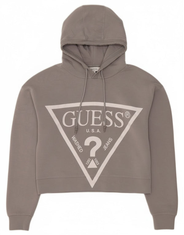 Guess ženska prekomjerna majica s kapuljačom s kapuljačom UK 6 XS siva