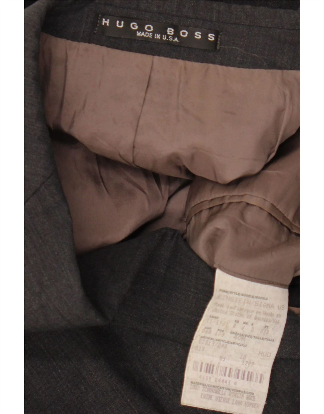 HUGO BOSS Muška jakna sa 3 gumba UK 40 Velika siva vuna