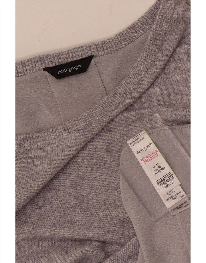 MARKS & SPENCER Ženski džemper s morskim izrezom UK 12 Srednje siva