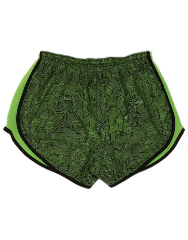 Nike Ženske Dri Fit Sportske Kratke Hlače UK 14 Srednje Zeleni Geometrijski Poliester