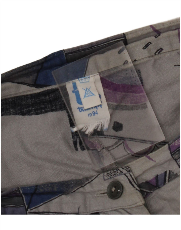 VINTAGE ženska suknja A-kroja visokog struka W32 velika siva geometrijska